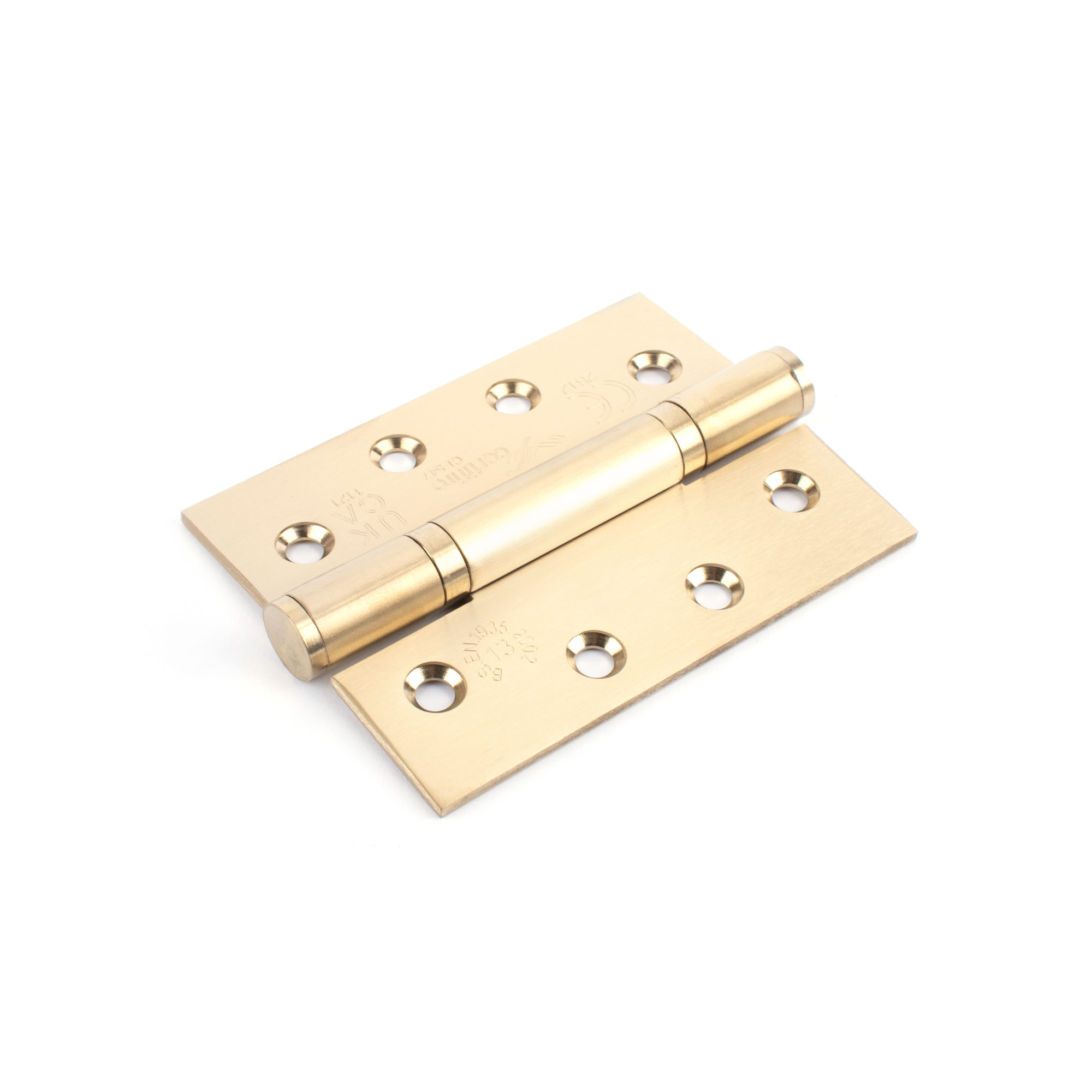 Sox Atom 4 Inch Stainless Steel Hinges Square Edge (2 Pack) - Satin Brass